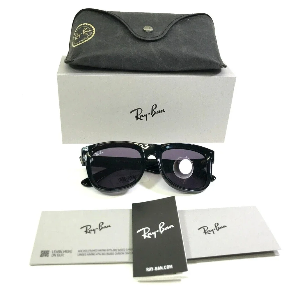 Ray-Ban Sunglasses RBR0502S WAYFARER REVERSE 6677/1A Black w Violet Lenses 53 mm